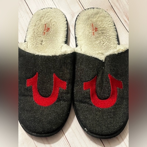 True Religion Slippers Cushioned Grsy Red Shoe Size L Men - Picture 1 of 4